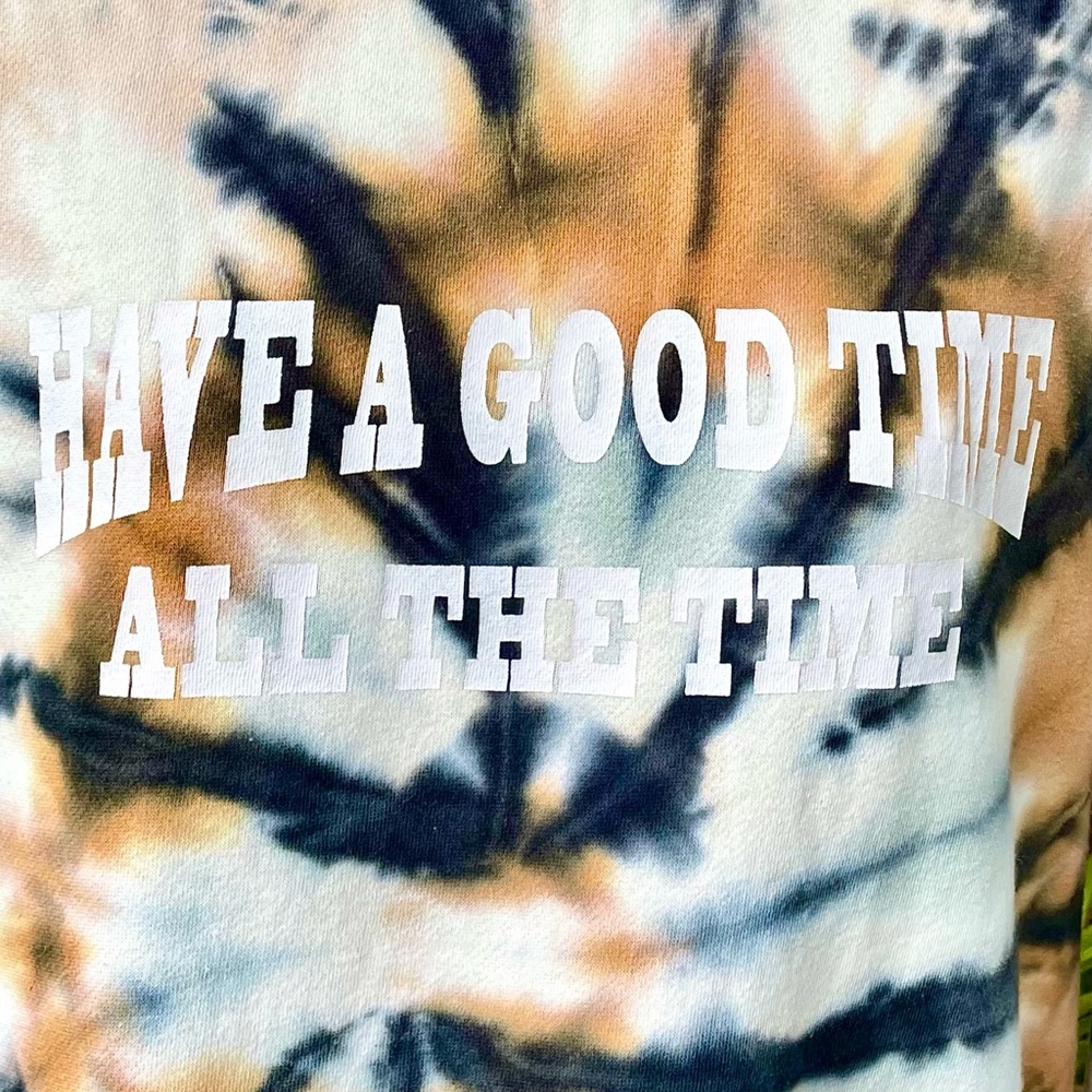 Volcom Outer Banks Brown Tie Dye Sweatshirt Size S Netflix Graphic OBX Logo Top